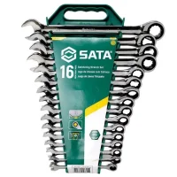 Jogo Chave Combinada com Catraca 16pcs CRV 8A24MM Sata ST08034L