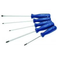Jogo Chave de Fenda e Phillips 5pcs 3 Fendas e 2 Phillips CRV 1/8X2.3/8A1/4X8" Gedore 150/160S3