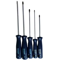 Jogo Chave de Fenda e Phillips 5pcs 3 Fendas e 2 Phillips CRV 1/8X4A1/4X8" Gedore 150/160S2