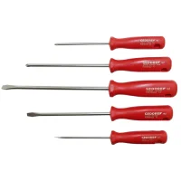 Jogo Chave de Fenda e Phillips 5pcs 3 Fendas e 2 Phillips CRV 3/16X4A5/16X8 Gedore Red R38001005