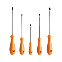 Jogo Chave de Fenda e Phillips 5pcs Twister 3 Fendas e 2 Phillips CRV 1/8X3A1/4X6" Tramontina Pro 44130/505