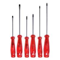 Jogo Chave de Fenda e Phillips 6pcs 2 Fendas e 4 Phillips CRV 3/16X4A1/4X6" Corneta 3109106