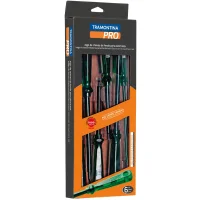 Jogo Chave de Fenda e Phillips Isolada 6pcs Para Eletricista CRV 1/8X3"A1/4X6" Tramontina Pro 44115/406