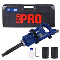 Chave de Impacto Pneumatica Longa 3pcs 2450NM Pinless com Maleta e 2 Soquetes 1" Pdr PRO-122
