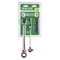 Jogo Chave Estria Catraca 13pcs Quadbox com Pontas Fenda Phillips e Torx CRV 8A19MM Belzer 85210DBJ