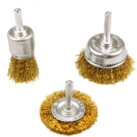 Jogo Escovas de Aco Latonado 3 Pecas Copo Pincel e Circular com Haste Inebras 06738