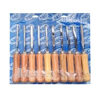 Jogo Formao Goiva Profissional 10 Pecas Cabo de Madeira Cancellier 30