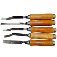 Jogo Formao Goiva Profissional 5 Pecas Cabo de Madeira Cancellier 211