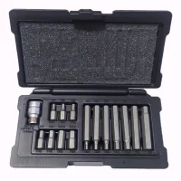 Jogo Ponta Allen 15 Pecas Curta e Longa com Adaptador 1/2" 4A12MM Stels 1131356