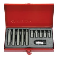 Jogo Ponta Multidentada 11 Pecas Curta e Longa M5-M12 King Tony 1011MQ