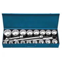 Jogo Soquete 1" Sextavado/Estriado 21pcs 1.7/16-3.1/8" Gedore 21/D21KPU