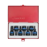 Jogo Soquete 1/2" de Impacto E-Torx 7pcs Encaixe 1/2" T25-T60 King Tony 4417PP