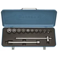 Jogo Soquete 1/2" Estriado 12pcs 10 Soquetes 2 Acessorios CRV 10 A 22MM Gedore D19NM