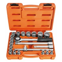 Jogo Soquete 1/2" Estriado 22pcs 18 Soquetes 4 Acessorios 8 A 32MM Tramontina Pro 44833/522