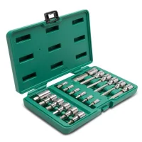 Jogo Soquete 1/2" Ponta Allen 18pc Encaixe 1/2" e 1/4" Curto e Longo CRV 3-12MM Sata ST09053SJ