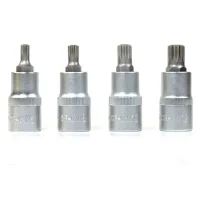 Jogo Soquete 1/2" Ponta Multidentada 4pcs CRV 6-12MM Corneta 3323040