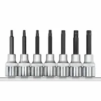 Jogo Soquete 1/2" Ponta Torx Longo 7pcs T20AT55 Gedore Red R62458007