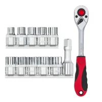 Jogo Soquete 1/2" Sextavado 12pcs 10 Soquetes 2 Acessorios CRV 10A19MM Gedore Red R69008012