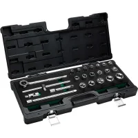 Jogo Soquete 1/2" Sextavado 23pcs 18 Soquetes 5 Acessorios CRV 10A32MM Belzer 205406BJ