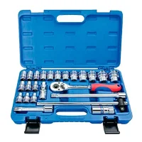 Jogo Soquete 1/2" Sextavado 24pcs 18 Soquetes 5 Acessorios CRV 8 A 32MM King Tony ST4528MR