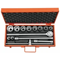 Jogo Soquete 3/4" Sextavado 14pcs 10 Soquetes 4 Acessorios CRV 22-50MM Tramontina Pro 44861/414