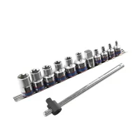 Jogo Soquete 3/8"-1/2" E-Torx 12pcs CRV E4-E20 King Tony 7112PR