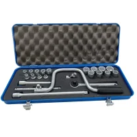 Jogo Soquete 3/8" Sextavado e Estriado 23pcs 17 Soquetes 6 Acessorios 6 A 22MM Gedore 30TMZ