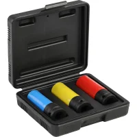 Jogo Soquete 1/2" de Impacto 3pcs Para Roda de Liga Leve 17-21MM Gedore Red R63043003