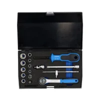 Jogo Soquete Estriado 1/4" 17pcs CRV 4-13MM Gedore D20 EMU3