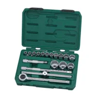 Jogo Soquete 1/2" Estriado 18pcs 14 Soquetes 4 Acessorios CRV 10 A 32MM Sata ST09203SJ