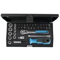 Jogo Soquete Estriado e Pontas 1/4" 37pcs CRV 4-13MM Gedore D20KMU20