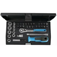 Jogo Soquete Estriado e Pontas 1/4" 40pcs CRV 4-13MM Gedore D20 TMU10