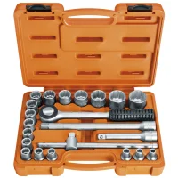 Jogo Soquete 1/2" Estriado 22pcs 18 Soquetes 4 Acessorios 8 A 32MM Tramontina Pro 44833/522