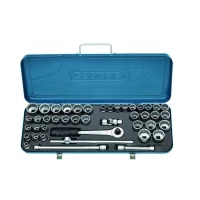 Jogo Soquete 1/2" Estriado 43pcs 38 Soquetes 5 Acessorios CRV 3/8 A 32MM Gedore D19PMU