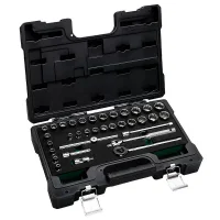 Jogo Soquete 3/8" Estriado 34pcs 28 Soquetes 6 Acessorios CRV 6 A 7/8" Belzer 203403MPBJ