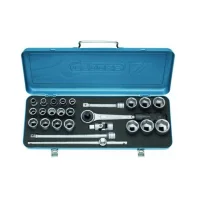 Jogo Soquete 1/2" Sextavado 25pcs 20 Soquetes 5 Acessorios CRV 10A32MM Gedore 19KMU