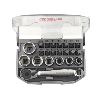 Jogo Soquete Sextavado e Pontas 1/4" 23pcs CRV 6-13MM Gedore Red R49005023