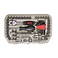 Jogo Soquete Sextavado 1/4 45pcs CRV 4-14MM Mayle 110045