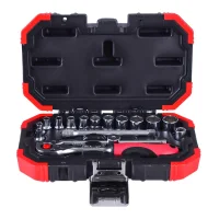 Jogo Soquete Sextavado 1/4" 16pcs CRV 4-13MM Gedore Red R49003016