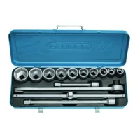 Jogo Soquete 3/4" Sextavado 14pcs 10 Soquetes 4 Acessorios CRV 22-50MM Gedore 32EMU