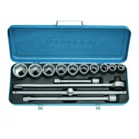 Jogo Soquete 3/4" Sextavado 14 Pecas 10 Soquetes 4 Acessorios CRV 7/8-2" Gedore 32EPZ
