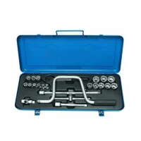 Jogo Soquete 3/8" Sextavado e Estriado 23pcs 17 Soquetes 6 Acessorios CRV 6 A 22MM Gedore 30HMU