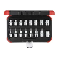 Jogo Soquete 1/2" Torx 16pcs CRV E10-E24 T30-T70 Gedore Red R68003016