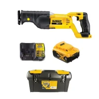 Kit Serra Sabre a Bateria 20V Max Com Caixa Plastica Carregador e 2 Baterias 4AH Bivolt Dewalt DCS380KIT-BR