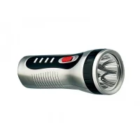 Lanterna Recarregavel com 5 Leds Com 2 Luminosidades COR Prata e Preto 25 LUMENS Bivolt Cazarini 407