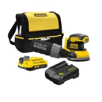 Lixadeira Roto Orbital a Bateria 20V Com Bolsa Carregador e 1 Bateria 2AH 5"-125MM Bivolt Stanley SCS220D1S-BR