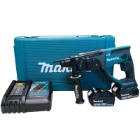 Martelete Perfurador Rompedor Bateria 18V SDS-Plus com Maleta Carregador e 2 Baterias 3AH 20MM Bivolt Makita DHR202RFE