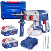 Martelete Perfurador Rompedor Bateria 20V Brushless SDS-Plus Maleta Carregador 2 Baterias 26MM Bivolt Tramontina by Total 42305/204