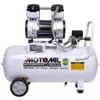 Motocompressor de Ar Odontologico Sem Oleo 2HP 50 Litros 120 Libras com Rodizio 8PCM 220V Motomil CMO 8/50BR