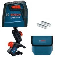 Nivel a Laser de 2 Linhas Vermelhas Automatico com Bolsa e Suporte 12M Bosch GLL 2-12